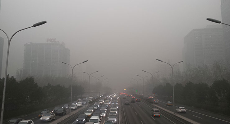Smog. Heel veel smog in Beijing