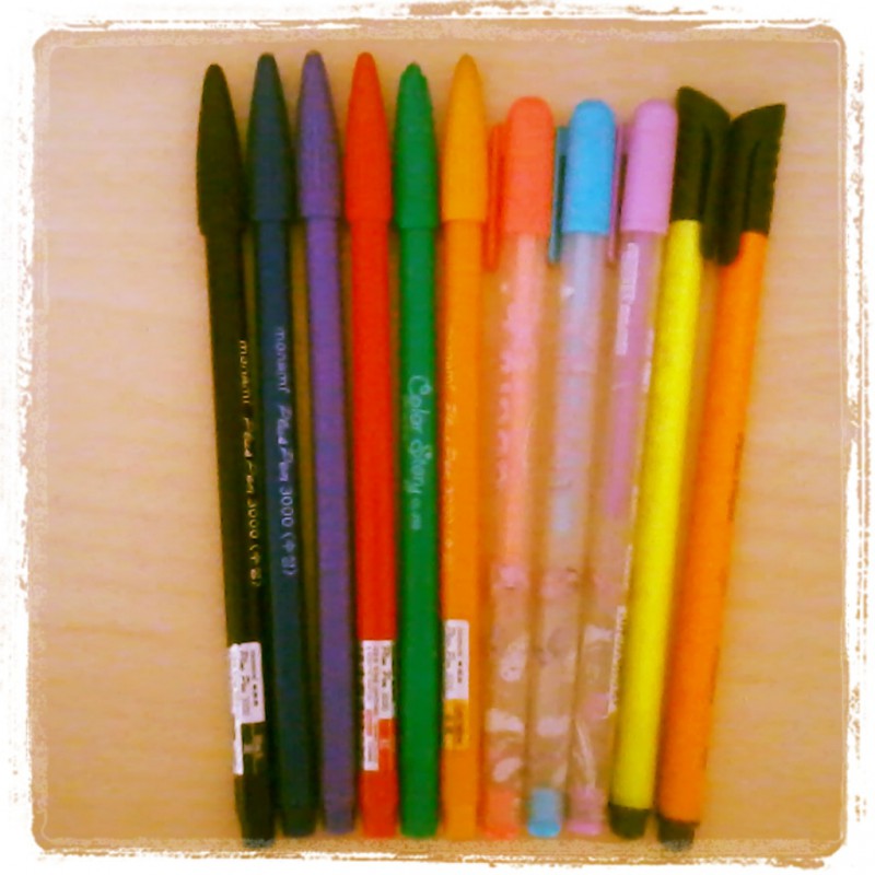 gekleurde pennen