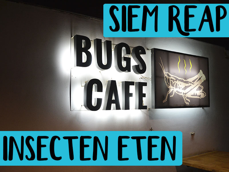 Insecten eten in het Bugs Cafe in Siem Reap